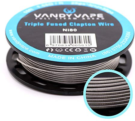 VANDY VAPE（バンディ ベイプ）Triple Fused Clapton Wire (トリプル フューズド クラプトン)28ga*3+38ga Ni80 Pulse X (パルス エックス)推奨ワイヤー