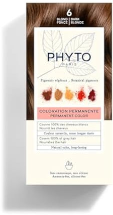 Phyto Paris - Coloration Permanente 6 Blond Foncé - Sans ammoniaque Enrichie en Pigments Végétaux