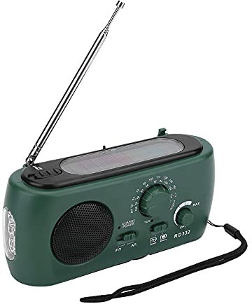 Bewinner Notfall-Solarradio, Selbstbetriebenes Kurbelradio mit LED-Taschenlampe, SOS-Alarm, Handkurbel AM/FM Radio Blackout Notfallausrüstung für Camping Outdoor
