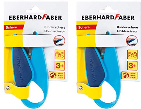 Eberhard Faber Kinderschere für Linkshänder und Rechtshänder, optimal zum Schneiden und Basteln mit Kleinkindern (Blau, 2)