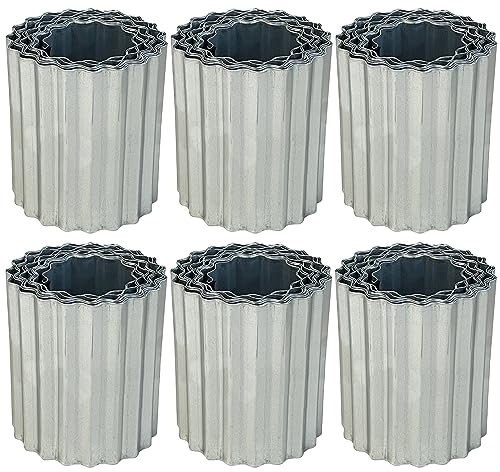 Selections Galvanised Steel Lawn Edging Corrugated Heavy Duty Garden Edge 5m Roll - Pack of 6