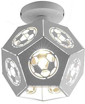 Esoes Round Hollow Ceiling Light Metal Polygon Chandelier Lampshade E27 Football Style Modern Ceiling Lighting Fixture for Home Hallway Bar Cafe Hotel
