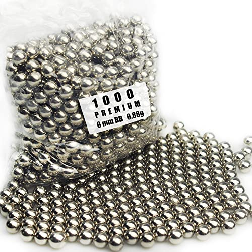 MRWiZMS 1000Pz Pallini in Acciaio 6 mm 0.88g, Rivestimento Antiruggine in Nichel, Ottime Caratteristiche di Volo