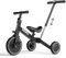 KORIMEFA 4 in 1 Kinder Laufrad Dreirad, Kinderdreirad Laufräder Lauffahrrad mit höhenverstellbarer Schubstange PU-Sitz, Lauflernrad Abnehmbarer Pedale ab 1 Jahr (Schwarz（mit Schubstange）)