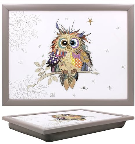 Lesser & Pavey Bug Art Otto Owl Laptray With Bean Bag for Serving Dishes | Lovely Lap Trays for Eating on Lap for Dinner or Breatfast | Newly Designed Food Trays for Lap