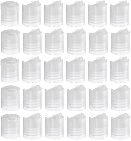QUARKZMAN 30pz PP Disco Superiore Tappi 20/410 Tappi Ricambio Pressa Coperchi Durevoli Erogatori per Bottiglie da Spremere Bottiglie Ricaricabili Plastica Bottiglie Vuote Shampoo Trasparente