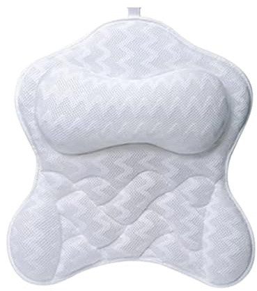 Oreillers de Bain pour Baignoire 4D Oreillers de Bain sans Glissement Respirants, oreillers de Bain Doux pour la Peau | Oreiller de Douche Anti-disligent, Oreiller de Coussin de Baignoire