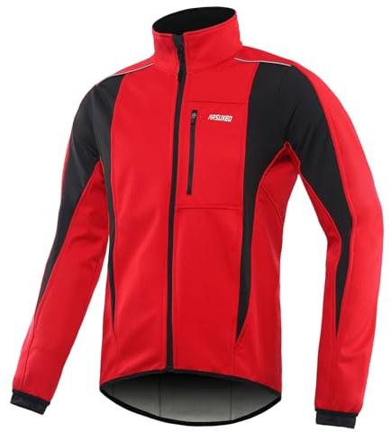Generico Magliette Ciclismo Uomo Abbigliamento Mountain Bike Maglia Giacca Ciclismo Uomo Invernale Giacche MTB Bici Cappotto Softshell da Impermeabile Termica Antivento Tutto-Partita