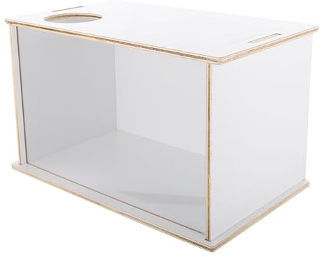 VILLCASE Bañera para Hámsters y Chinchillas Cuadrada 25,2 x 15,2 x 14,5 Cm De Acrílico Transparente para Baño y Cuidado En Casa De Mascotas Pequeñas