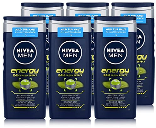 6 x Nivea Energy shower gel for men, 250 ml