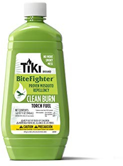 TIKI Clean Burn Mosquito Repellent Torch Fuel – 1/4 Gallon (32 oz.), Smokeless & Low-Soot Citronella, Mosquito Repellent, Plant-Based Formula for Outdoor, Patio, Garden & Backyard Torches