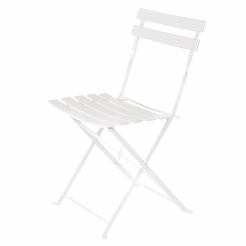 Set de 2 sillas de jardín plegables Sira de acero blancas de 41x46x80 cm
