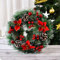 Guirlande de Noël Porte Couronne Décoration Pendentif Extérieur Intérieur Ornements Décoration Porte d'entrée Tenture Murale Décoration Noël pour Maison Magasins Bureaux Fenêtre Mur (Trois Safran)