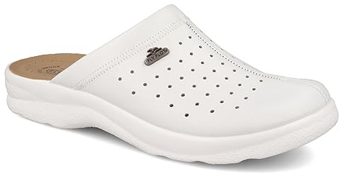 Fly Flot | Man Professional, Zoccoli Sanitari Uomo, Ciabatta con Tomaia Stretch Adattiva in Microfibra Elasticizzata, Sottopiede in Evopell, Bianco, 43