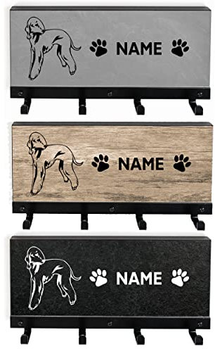 Leinengarderobe für Hunde | Bedlington Terrier | Hundegarderobe | Leinenhalter | Personalisiert