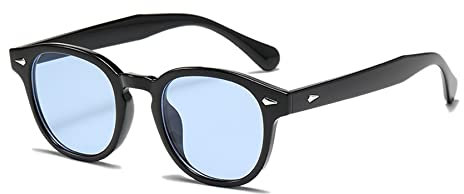 LHSDMOAT Retro Depp-Stil Round Sonnenbrille Herren Damen - Vintage 70er Jahre UV400-Schutz sunglasses für Fahrten, Reisen & Outdoor Aktivitäten