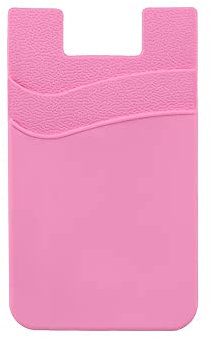 Tarjetero Funda Billetera Teléfono Móvil, Pegatina Adhesiva Trasera, Soporte Tarjeta Crédito y DNI (Rosa)