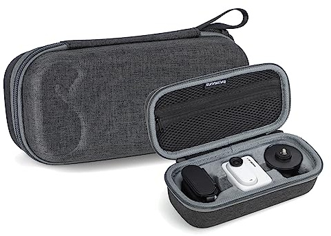 Kimyoaee Bärväska för Insta360 Go 3 vattentät liten kraftfull actionkamera tillbehör magnet hänge enkel klämma action pod svängstativ monteringskablar förvaringsväska, Grå, Förvaringsväska