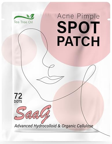 SaaG Acne Pimple Patches (72 Pack) – Invisible Hydrocolloid Spot Patches with Tea Tree & Salicylic Acid – Overnight Blemish & Spot Treatment – Ultra Thin & Transparent