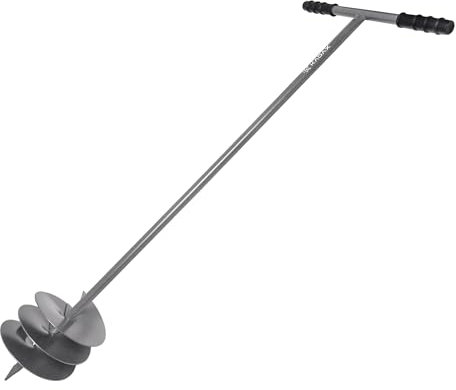 KADAX Taladro de tierra para plantar árboles, broca de mano en forma de T para jardinería, broca de jardín para postes de vallas, broca con mango (200 mm de diámetro)