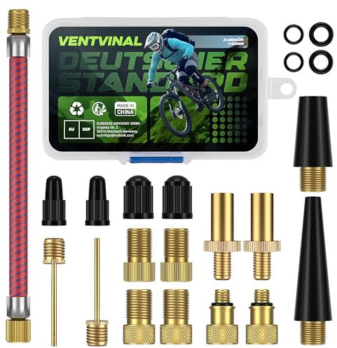 Fahrradventil Adapter Set,Alle Fahrradventil Adapter,Französisches Ventil Adapter und Autoventil Adapter,Mit Formatbox,Luftpumpe,Kugelnadel und Kompressorventiladapter