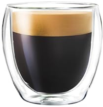 CAPACITEA Espresso Cup, Heat Resistant Double Wall Insulated Glass Coffee Cup,150ml