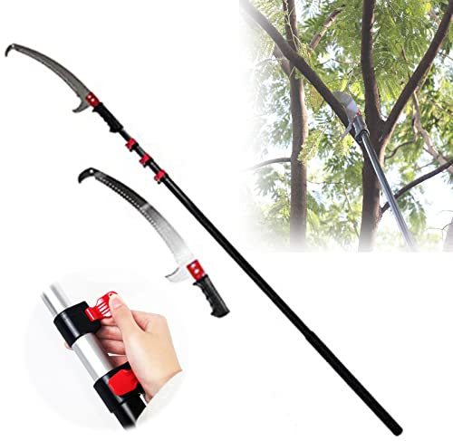 Telescopic Pole Saws Tree Pruners, Extendable Pruning Saw, Long Reach Pole Pruning Saw for Manual Tree Branches Pruning