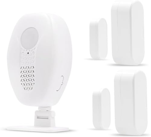 Waytronic Campanello con sensore per porta, silenziamento con un clic, modalità multiple, campanello aperto per affari/negozio/casa/ufficio quando si entra, 80 dB, con portata di 150 m, sensore a 2