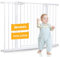 Javonix Treppenschutzgitter ohne Bohren, Extra Hoch 92 cm Höhe, 75-124 cm Breite, Türgitter Baby mit 3 Verlängerungen und 2 Y-Spindeln, für Kinder, Hunde und Katzen, Auto-Close & 90° Stopp - Weiße