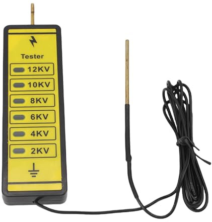 Tester di Tensione di Recinzione Elettrica 2000v - 12000V con 6 Indicatori a LED, Ricerca di Guasti a Pioggia Portatile per la Scherma da Giardino per Animali Domestici di