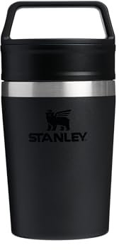 STANLEY Termo Cafe To-Go 0.23L - Mantiene 3 Horas Caliente - 4 Horas Frío - Sin BPA - Antifugas y Apilable - Apta Para Lavavajillas - Taza Café Para Llevar - Vaso Termico - Black