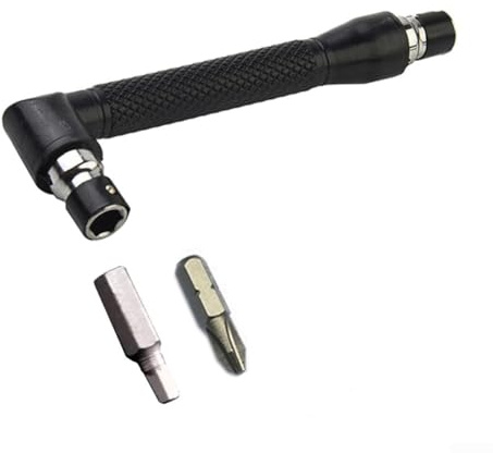 Punta de destornillador hexagonal tipo L con mango de doble extremo, herramienta de llave de vaso de 6,35 mm, adaptador de broca hexagonal de 1/4 pulgadas, ángulo de 90 grados, llave en forma de L