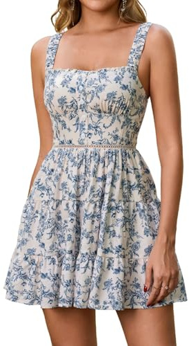 Parthea Summer Floral Mini Corset Dress Bluefloral