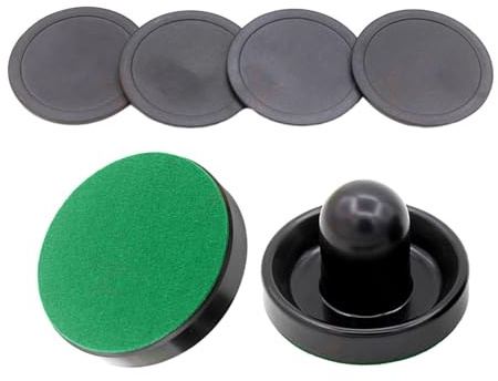 Air Hockey Pushers e Pucks Set – standard da tavolo Slider Pusher per gioco di famiglia - 6,4 cm nero