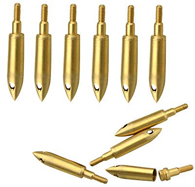 AMEYXGS 12 Pcs Archery Whistle Broadheads 125 Grain Signal Arrowhead Screw in Arrow Points for Targeting Practice Hunting (3 Hole)