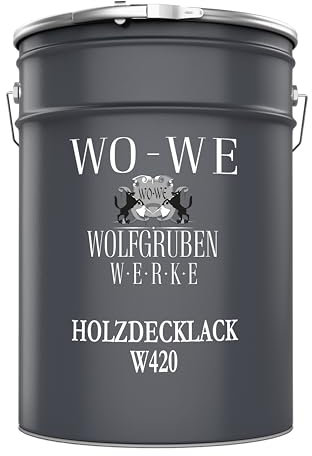 WO-WE Peinture bois W420 Vernis boiserie Finition Satiné - Gris béton similaire RAL 7023-2,5L