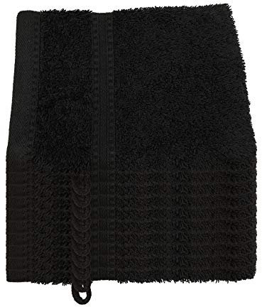 Julie Julsen Bio Waschhandschuh-Set 10 STK. 15x21 Schwarz 100% Baumwolle Frotte 550g/m²