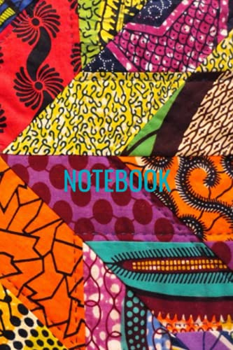 African print material collage notebook
