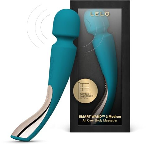 LELO SMART WAND 2 Medium Massaggiatore Wand, Massaggiatore per il Piacere e per Ridurre la Tensione, Magic Wand Impermeabile e Senza Fili, Vibratore Donna e Uomo Wireless, Ocean Blu
