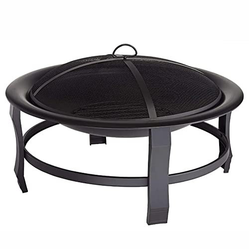 Bois Lourd de 36 Pouces, Bol de Bois Rond Profond, Grille de Combustion de Bois, avec écran d'étincelles, utilisé pour Le Poker dans la décoration de Jardin de Jardin extérieur