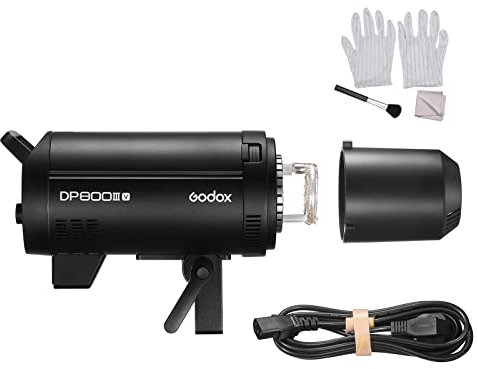 Godox DP800III-V Luz de flash de estudio mejorada 800Ws GN126 5600±200K Flashes de fotografía 1/2000-1/800s Duración del flash 0,1-1s Tiempo de reciclaje Sistema X inalámbrico integrado Montaje Bowens