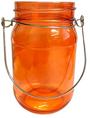Orange Jam Jar Tealight Holder