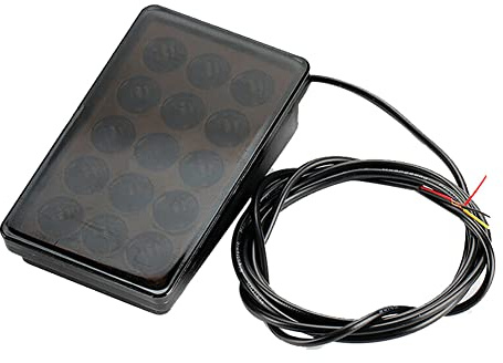 Lisher - Luz de freno de coche LED 15 LED F1 estilo universal Shell piloto luz trasera de coche, luz de parada LED, luz trasera, color negro