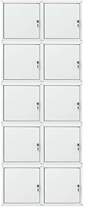 PROREGAL Mega Deal 10x Schließfachwürfel Cubic HxBxT 35x35x35cm Grau Schließfachschrank Metallspind Wertfachschrank Umkleideschrank 10 Fächer