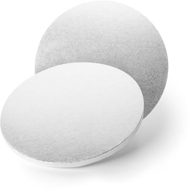 GLOTOMANIA - Base para Tarta Redonda Plata - 30 cm - Cartón Resistente - Certificación Alimentaria - Pack de 3 - Ideal para Pasteles y Postres - Fácil Manejo y Acabado Brillante, Plata