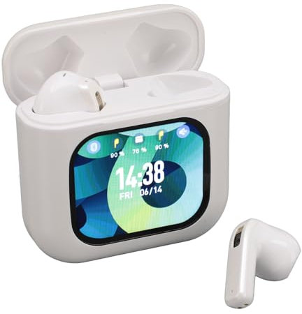 Auricolari Wireless, Cuffie Bluetooth 5.3 con Custodia di Ricarica Touchscreen, Auricolari Intrauricolari con Cancellazione del Rumore con Mic, Auricolari Stereo HiFi per Sport