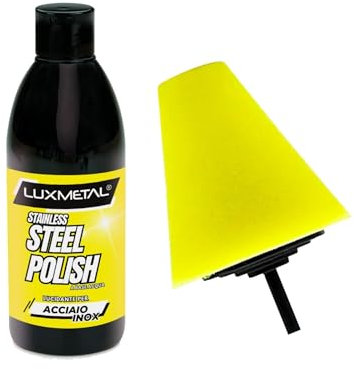 Lux Metal - Stainless Steel Polish abrillantador para acero inoxidable 250 gr Pasta abrasiva abrillantadora para acero inoxidable brillante limpia protege elimina arañazos coche moto carrocería