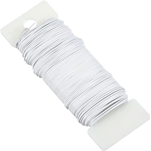 Tyqour 1 Rollen Weiß Blumendraht, Floral Drähte Weiß 1mmx35m Basteldraht Dünn Schmuckdraht, Blumenstieldraht, Steckdraht Drahtstäbe zum Basteln für Blumenarrangements DIY Blumenstrauß Handarbeiten