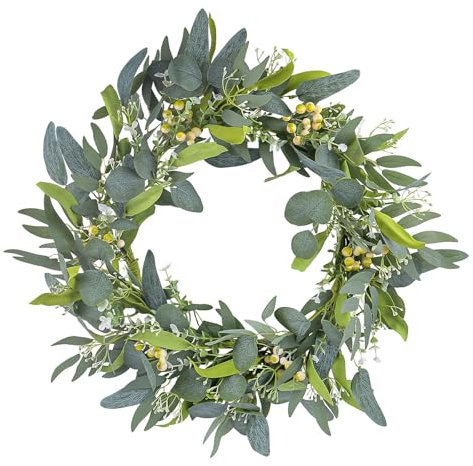 Fcnjsao Pratica ghirlanda di stoffa con bacche in schiuma, accessorio elegante per decorazione di porte, finestre e pareti