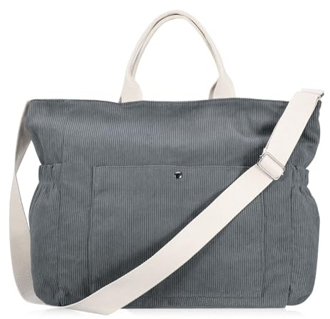 ViEinkaufen Tote Bag with Zip for Women Ladies,Large Capacity Shoulder Bags with 3 Compartments 18L Handbag For Work School Travel Shopping